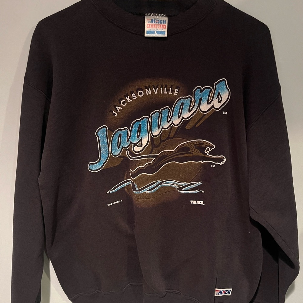 Jacksonville Black and Teal Crewneck Sweater (banned logo)